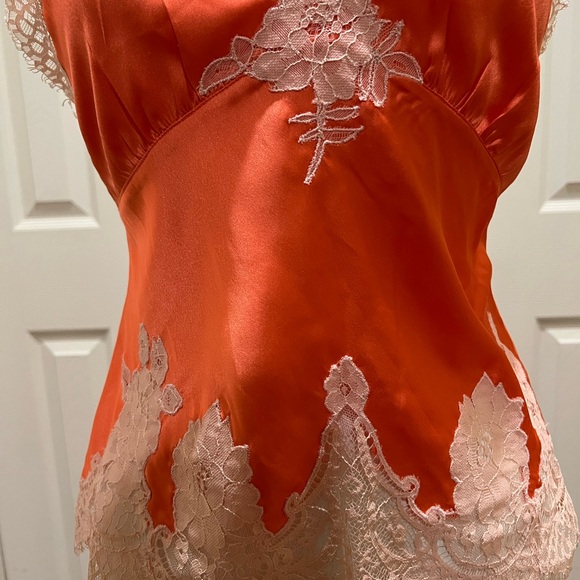 Alice + Olivia Tops - Alice + Olivia Coral Camisole Dress with Lace Trim.